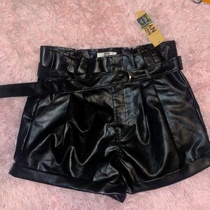 Black Leather Shorts